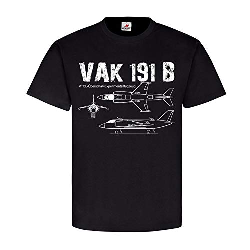 T-shirt VAK 191 B avion à jet vertical noir grande taille pour passionné