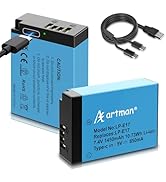 Artman - Paquete de 2 baterías LP-E17 de 1450 mAh con puerto de carga directa tipo C para Canon EOS R50 RP R10 R8...
