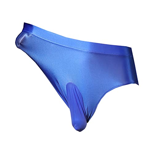 LESOYA Men's Sexy Hip Briefs Underwear High Elastic Breathable Satin Silky Boxer Trunks Underpants