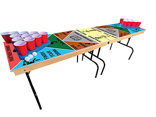image for Beerpongtoss 2-in-1 Cornhole & Pong Table - for College, Tailgate, Par