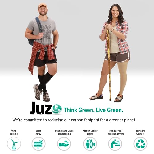 Image of Juzo Basic 20-30 mmHg Compression Stockings, Knee High, Open Toe | Compression Socks for Women / Men for Moderate Varicosities & Edema, Post-Sclerotherapy, Post-Op