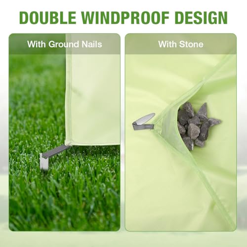 Ainiv Picnic Blanket, Waterproof Beach Blanket with Carry Handle, Foldable Portable Washable Beach Mat Sand-Free, Outdoor Mat in Green for 4-5 People for Camping, Picnic, BBQ - 83 x 87 inches - Thumbnail 5