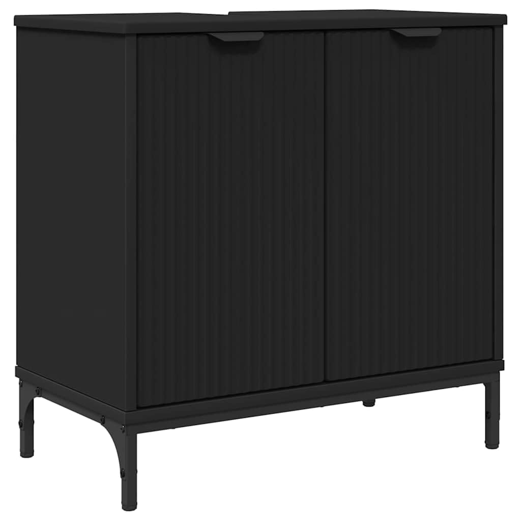 Juego de muebles de baño con cajón, color negro