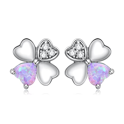 Boucles d'oreilles quatre feuilles pour femmes bijoux colorés tendance