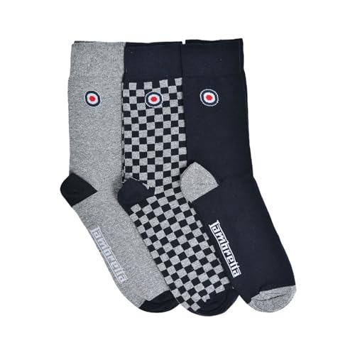 Lambretta Mens 3 Pair Pack (UK, Alpha, One Size, Regular, Regular, Grey/Navy)