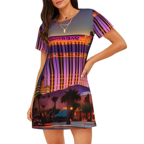 Chemise de nuit légère Las Vegas Sunset 1 finissez-en avec le sommeil agité d'été