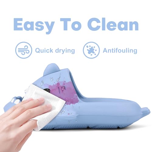 Image of Kids Shark Cloud Slides | Boys Girls Slip On Sandals | Toddler Beach Slippers | Youth Fish Flip Flops Pool Shower Shoes