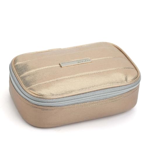 Estojo Escolar Juvenil Metalizado Na Cor Dourado