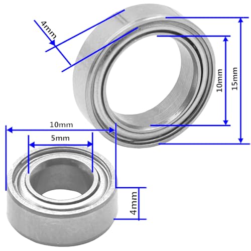 Vgoohobby XZ067 Rc Car Ball Bearings,5X10X4Mm 10X15X4Mm Deep Groove Metal Shielded Compatible thumb #1