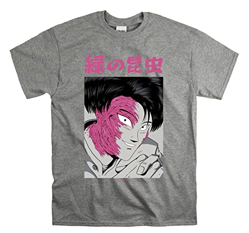 T-shirt d'horreur japonais Look at Me gris M pour exprimer un style vestimentaire unique