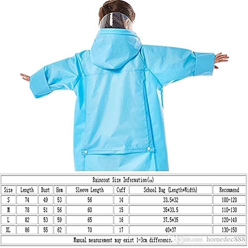 Tricky Shopper™ Kids Plain Hooded Raincoat with School Bag & Side Pocket | Rain Fighter I Rain Coat for Boy's I Girl's with Carrying Pouch Sky Blue Color 11-12 Year