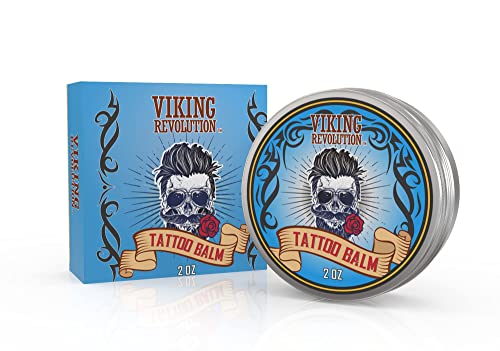 Viking Revolution Tattoo Care Balm for Before, During & Post Tattoo – Safe, Natural Tattoo Aftercare Cream – Moisturizing Lotion to Promote Skin Healing (1 Pack)