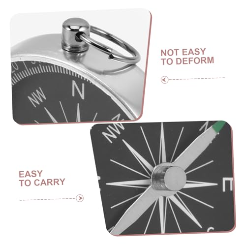 Set de 4 brújulas portátiles de aluminio para camping miniatura 3
