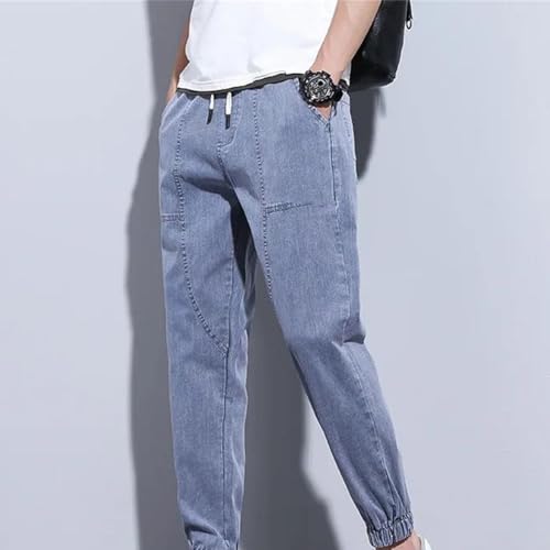 Men's Jogger Jeans Spring Summer Cotton Harem Pants Loose Beam Feet Ankle Banded Casual Trousers3