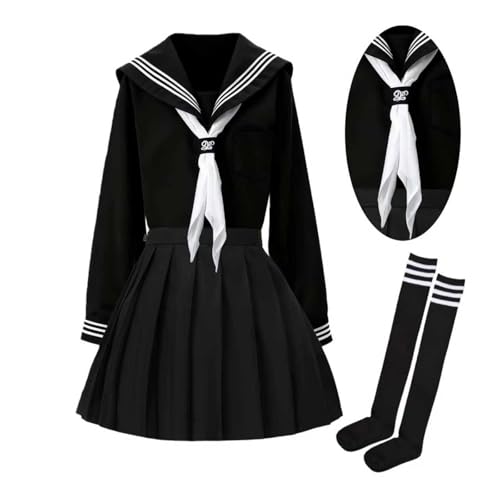 Black Japanese Sailor Uniform sailor suit Classic Japanese School Girls