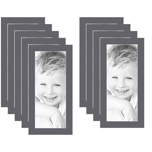 8x20 Granite/Mountain Grey Custom Mat for Picture Frame with 4x16 Opening Size (Mat Only, Frame NOT Included) - 9 Pack