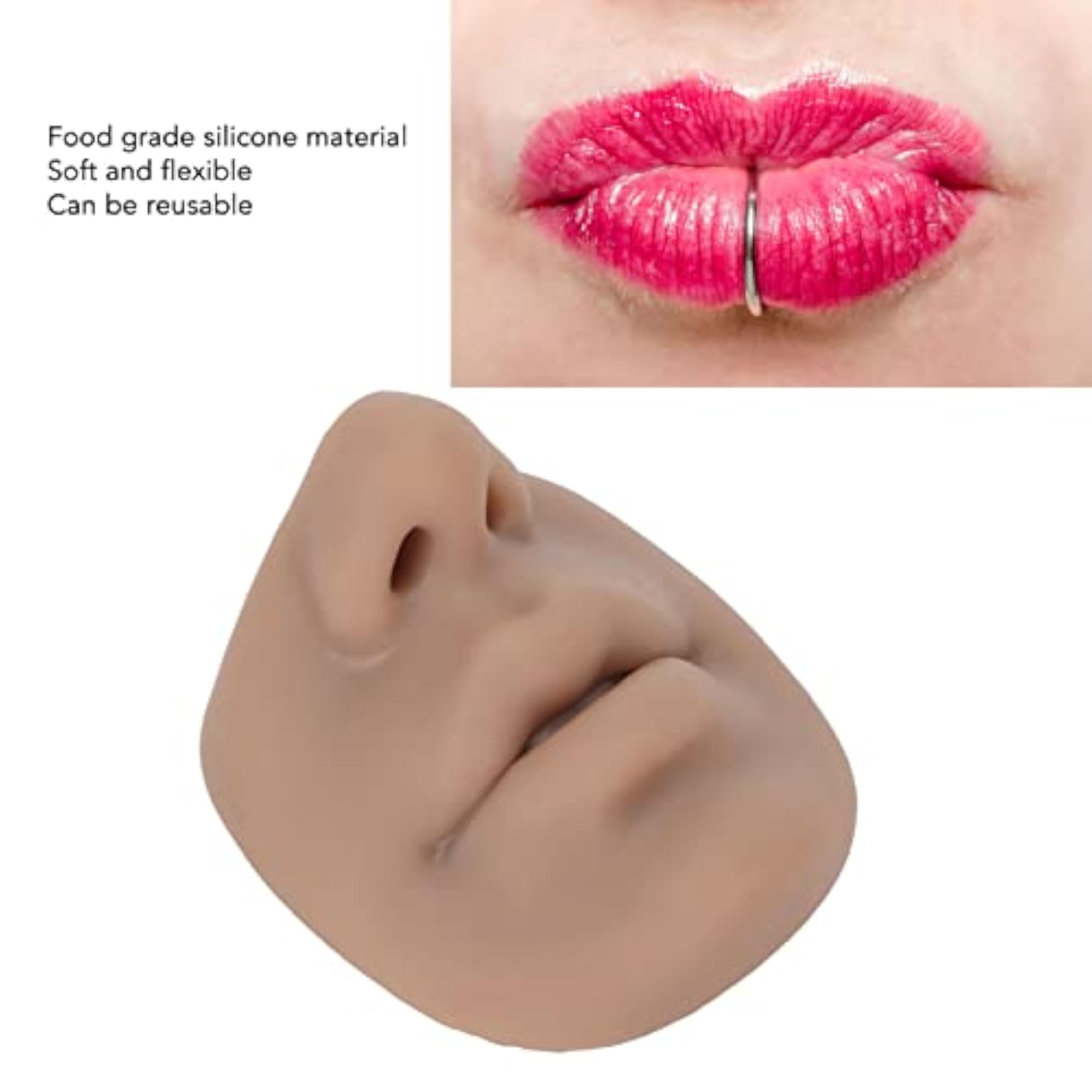 Flexible Silicone Adult Nose Piercing Model