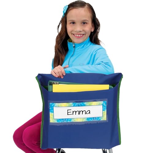 Image of Really Good Stuff Store More Deep-Pocket Chair Pockets, 6-Pack, Navy