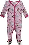 Disney Baby Girls’ Sleep N’ Play Footie: Minnie Mouse, Daisy Duck, Pooh Bear, Princess (Newborn), Size 6-9 Months, Minnie Pink