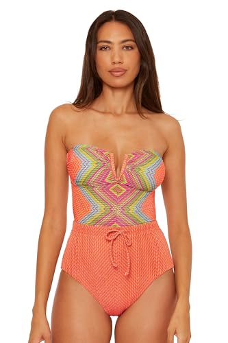 BECCA Women's Summer Sunrise V-Wire One Piece Swimsuit, Adjustable, Bathing Suits2
