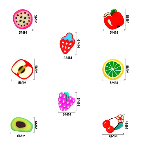 Kimober 6000Pcs Polymer Fruit Slices,Multicolor Tiny Slime Charms Cute Set For Nail Art Diy Craft ,Cellphone Decoration #TOP6