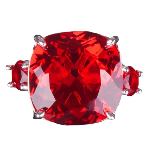 Ensemble de bijoux en rubis simulé haut de gamme et bague de mariage féminine