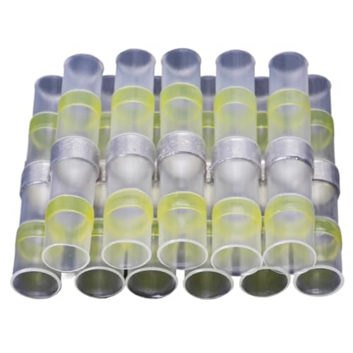 Image of Insulated WaterproofSplice, Heat Shrink Butt Connectors Solder Seal Multicolor 10/20/30/50 Pcs(Yellow,10PCS)