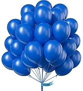 PartyWoo Blue Balloons, 75 pcs 12 inch Latex Balloons, Royal Blue Balloons, Boy Baby Shower Decor...