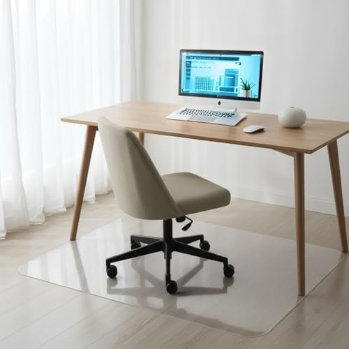 Transparente Protector Suelo，PVC Antiarañazos Alfombra Silla Oficina, Protector Suelo Silla Ruedas 40 * 40-160 * 300cm, Impermeable Y Fácil De Limpiar para Oficina
