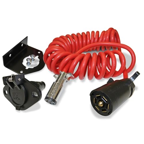 Roadmaster 146-7 Flexo-Coil Power Cords Compatible with Motorhomes with 6-7 Way Sockets | Provides Reliable Electrical Connection Between Motorhome & Towed Vehicle | Durable Coil Design