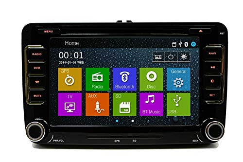 GPS Navigation Radio Bluetooth Touch Screen Plug and Play for VW Volkswagen Vehicles (Fits: Jetta 06-14, EOS 07-14, Caddy 10-14, Tiguan 09-14, Golf/GTI 03-14, CC 09-14, Passat 07-14)
