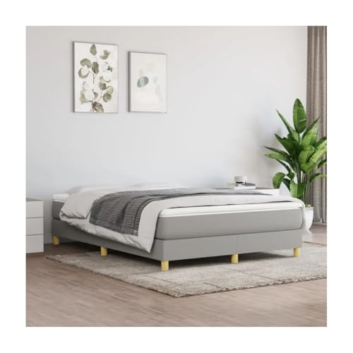 EFCUCLP Box Spring Bed with Mattress Light Gray 59.8