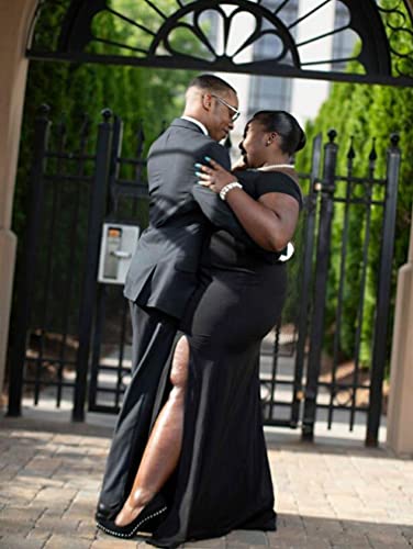 Ymduch YM019-BLACK-M Women'S Off Shoulder High Split Long Formal Party Dress Evening Gown Black thumb #6