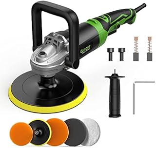 Buffer Polisher, Ginour Powerful Buffer Waxer, 6-Speed Rotary Polisher with 6” and 7“ Backing Plate, 1200W Rotary Polisher for Car Polishing, Waxing, Glaze, Sanding