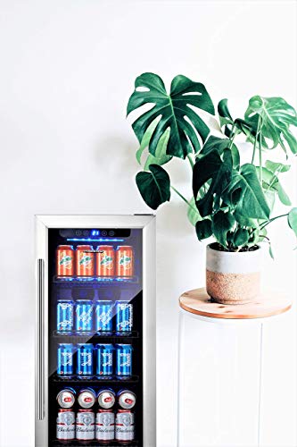 Phiestina Ph-Cbr100Sp 96 Can Compressor Beverage Cooler Air-Cooled Refrigerator Stainless Steel & Glass Door With Handle #TOP1