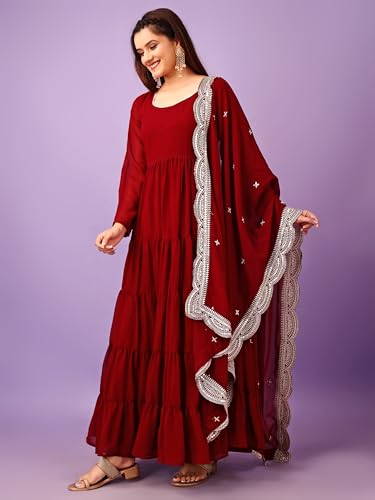 Image of Wedani Georgette Sequins Work Anarkali Kurta Set for Women