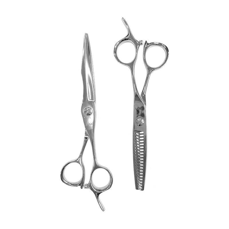 Ensemble de Ciseaux à effiler et de Coupe de Cheveux en Acier Inoxydable avec tondeuses à Cheveux et Ciseaux de barbier Noirs