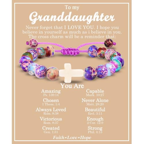 Cross Bracelet Gifts for Boys Girls, Easter Basket Stuffers Baptism Communion Confirmation Birthday Christmas Valentines Graduation Gifts for Son Grandson Nephew Brother Daughter Granddaughter Niece