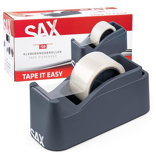 Dérouleur de ruban adhésif extra lourd Sax Tape it Easy XXL anthracite pour bureau