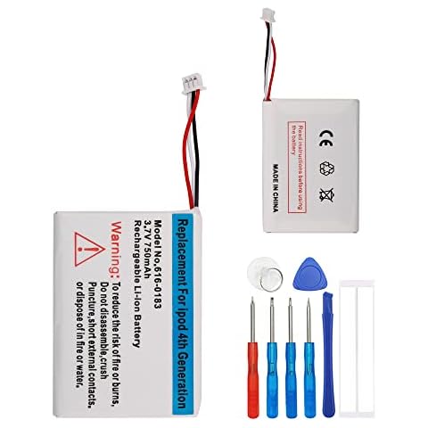 E-YIIVIIL Replacement Battery 616-0206 Compatible with iPod Classic 4th Gen Photo 30GB 40GB 60GB A1099 with Tools Cover