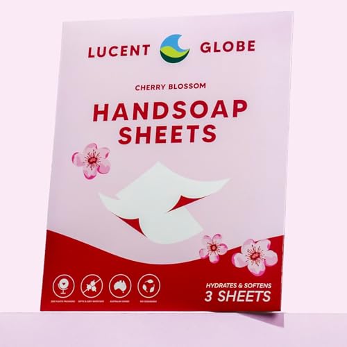 Lucent Globe Foaming Hand Soap Sheets - Foaming Hand Soap Refill. Fresh Cherry Blossom Scent. Dissolve 1 Sheet in 300mls of Water.
