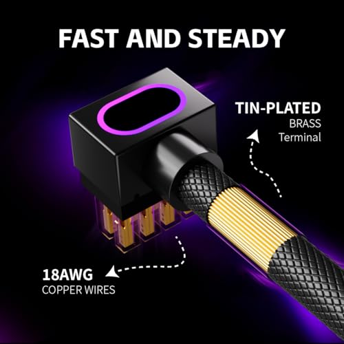 Image of 8PIN GPU Extension Cable, ARGB PC Cable with 5V 3Pin,18AWG 90 Right-Angle Design for Cleaner PC Builds,Male-to-Female Connectors Suitable for Various GPU and Power Supply.30CM(Black-GPU-Clip B)