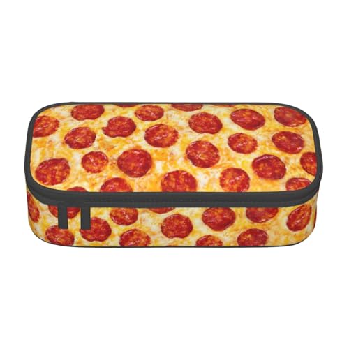 Image of Funny Pizza Food Pencil Case Big Capacity Storage Pencil Pouch Stationery Bags With Zipper Portable Pen Holder Box Organizer For Boys Student College School Office Supplies