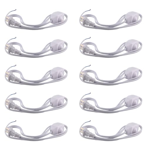Cordon d'alimentation de la lampe avec variateur 10X câble blanc fiche US AC 250V