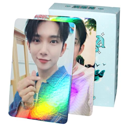 PYAJUU Seventeen Kpop Seventeen Lot de 50 cartes photo laser avec effet holographique – Cadeau pour fans et filles – Décoration de fête d'anniversaire Kpop (Joshua)