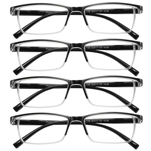 Image of Przene Reading Glasses for Men Women Blue Light Blocking Readers Spring Hinges Lightweight Style Pack