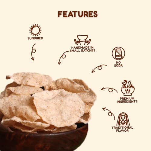 Image of Being Bania Rice Papad, Rajasthani Khichiya-215 Gram|Masala Rice Khichiya|Jeera Chawal Khichiya