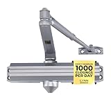 LYNN HARDWARE Medium/Heavy Duty Automatic Door Closer (Silver) - Commercial Grade, Contractors Choice, Adjustable Speed & Force, 3 Mounting Options, 3 Hour Fire Rated (DC7016 Model)