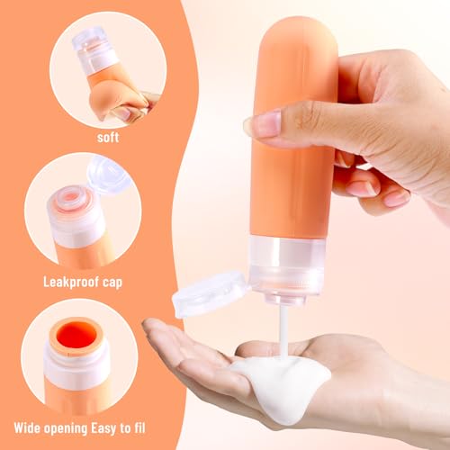 Landisun Travel Size Toiletries Essentials Bottles 18Pack Containers Travel-Bottles Essentials Leak Proof Colored4