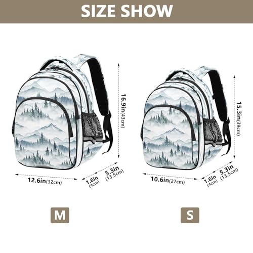 Pine Trees Mountain Backpack for School Boys Girls Ages 8-14, Backpack Boys Elementary School4